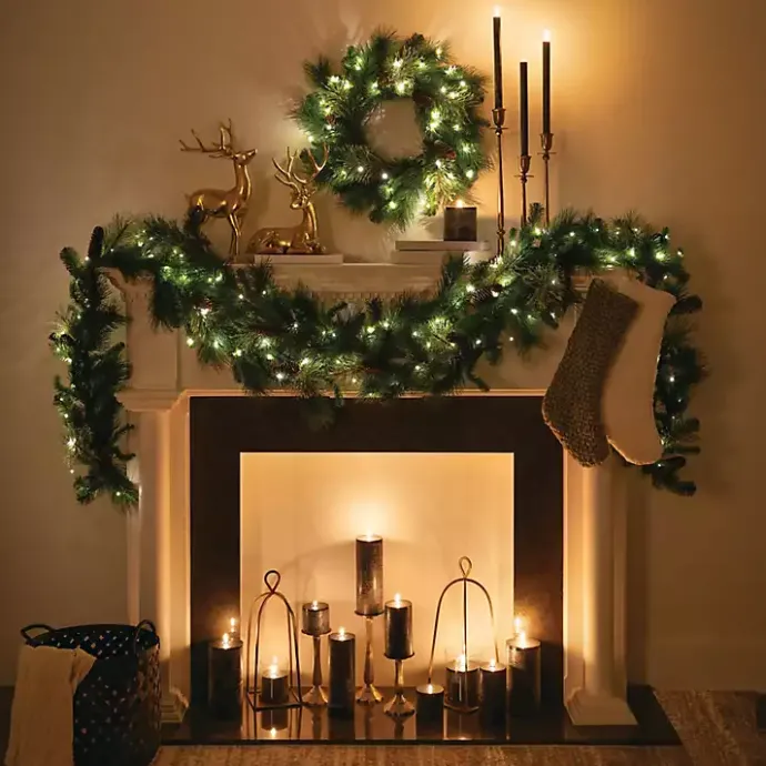 Sale Kirklands Home Pre-Lit Mixed Pine and Pinecone Christmas Wreath