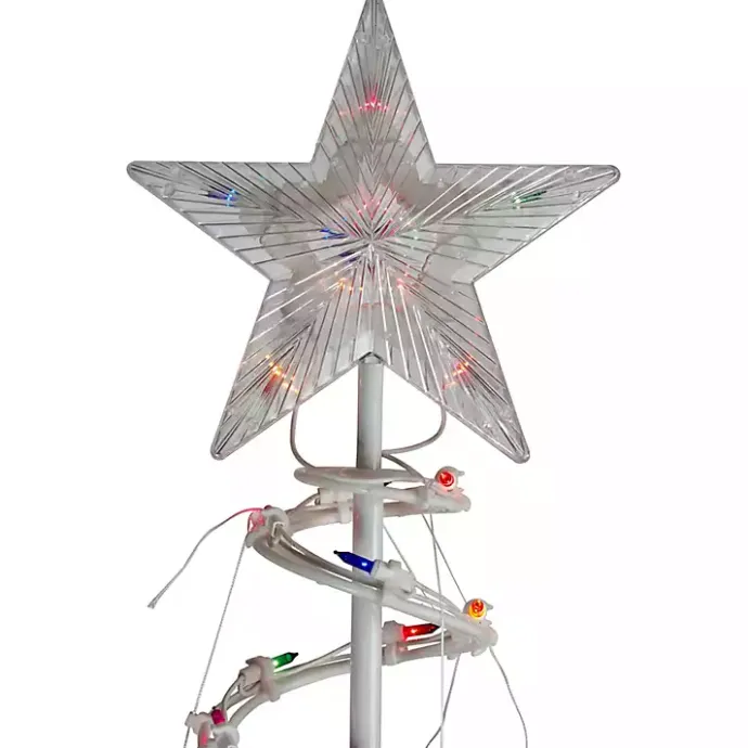 New Kirklands Home Pre-Lit Multicolor White Spiral Trees, Set of 3