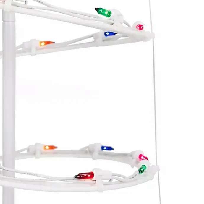 New Kirklands Home Pre-Lit Multicolor White Spiral Trees, Set of 3