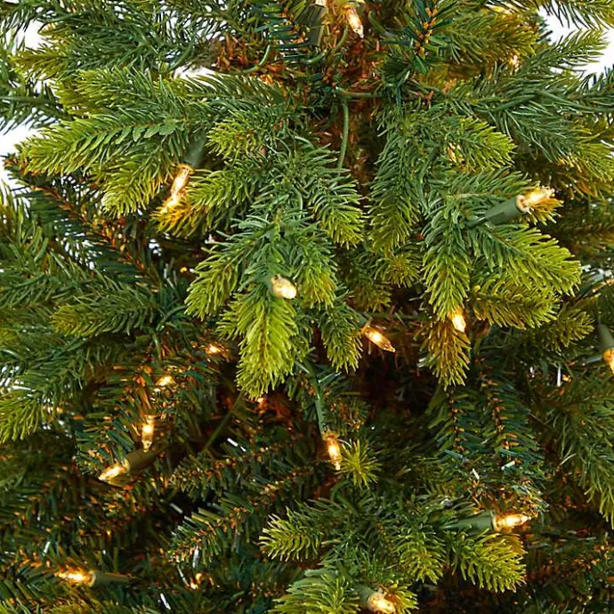 Discount Kirklands Home Pre-Lit North Carolina Fir Tree in Red Planter