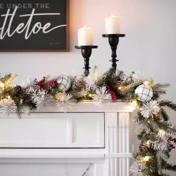 Clearance Kirklands Home Pre-Lit Pine Leaves & Pinecones Christmas Garland