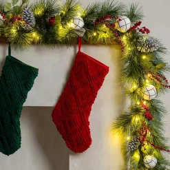 Clearance Kirklands Home Pre-Lit Pine Leaves & Pinecones Christmas Garland