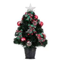 Kirklands Home Pre-Lit Plaid Bow Christmas Tree Arrangement