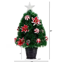 Clearance Kirklands Home Pre-Lit Poinsettia Christmas Tree Arrangement