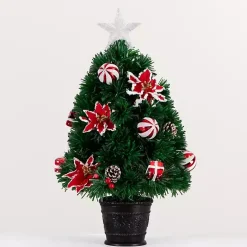 Clearance Kirklands Home Pre-Lit Poinsettia Christmas Tree Arrangement