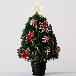 Clearance Kirklands Home Pre-Lit Poinsettia Christmas Tree Arrangement