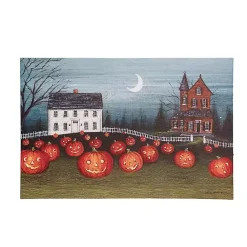 Best Kirklands Home Pre-Lit Pumpkin Field Halloween Canvas Art Print Orange