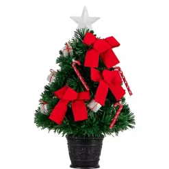 Clearance Kirklands Home Pre-Lit Red Bow Christmas Tree Arrangement