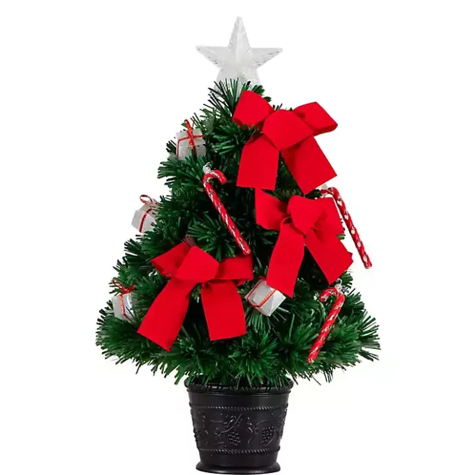 Clearance Kirklands Home Pre-Lit Red Bow Christmas Tree Arrangement
