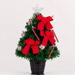 Clearance Kirklands Home Pre-Lit Red Bow Christmas Tree Arrangement