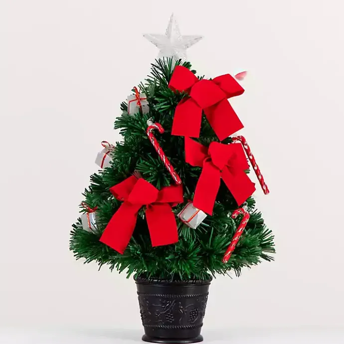 Clearance Kirklands Home Pre-Lit Red Bow Christmas Tree Arrangement