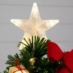 Clearance Kirklands Home Pre-Lit Red Bow Christmas Tree Arrangement