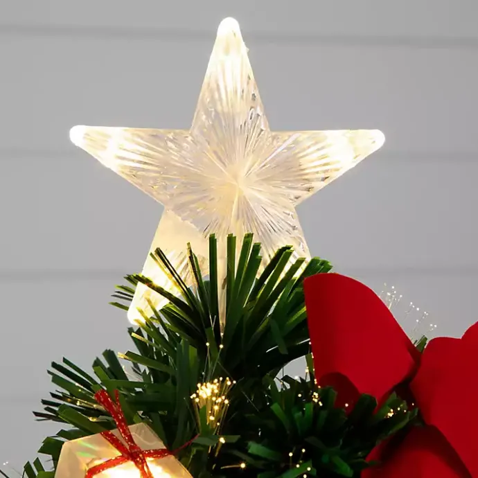 Clearance Kirklands Home Pre-Lit Red Bow Christmas Tree Arrangement