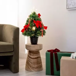 Clearance Kirklands Home Pre-Lit Red Bow Christmas Tree Arrangement