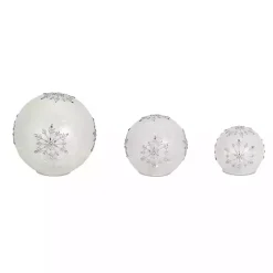 Clearance Kirklands Home Prelit Snowflake Glass Globes, Set of 3