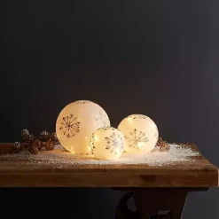 Clearance Kirklands Home Prelit Snowflake Glass Globes, Set of 3