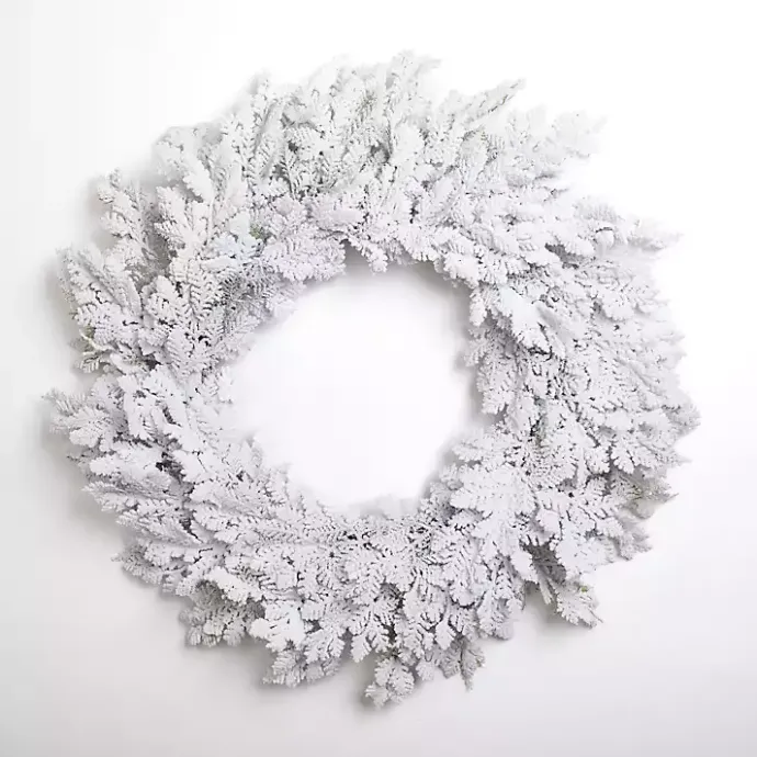 Clearance Kirklands Home Pre-Lit Snowy Pine Christmas Wreath White