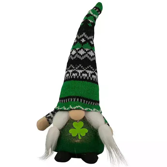 New Kirklands Home Pre-Lit St. Patrick's Day Girl Gnome Figurine