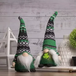 New Kirklands Home Pre-Lit St. Patrick's Day Girl Gnome Figurine