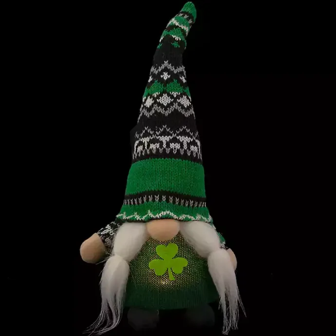New Kirklands Home Pre-Lit St. Patrick's Day Girl Gnome Figurine
