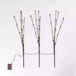 Outlet Kirklands Home Pre-Lit Twig Branch Stems, Set of 3 Black