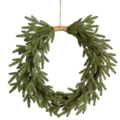 Clearance Kirklands Home Pre-Lit Twine Bound Pine Branch Wreath Green