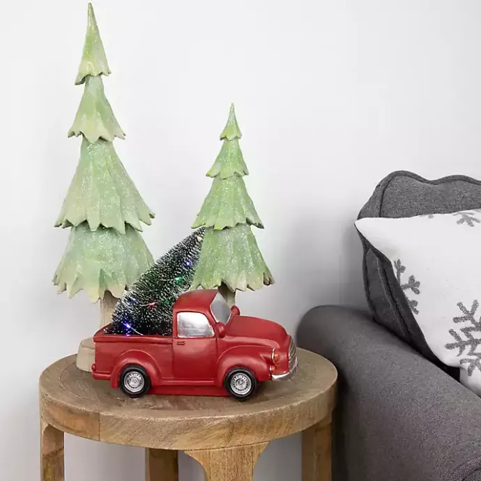 Best Kirklands Home Pre-Lit Vintage Red Tree Truck Figurine