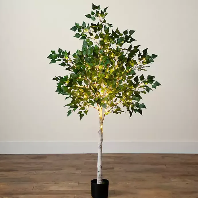 Sale Kirklands Home Pre-Lit Warm LED Birch Tree, 5 ft.