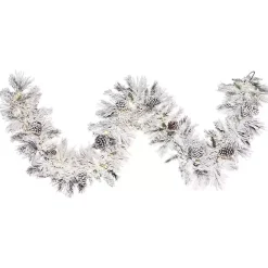 Online Kirklands Home Pre-Lit Warm Flocked Garland White