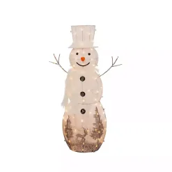 Discount Kirklands Home Pre-Lit White Reindeer Motif Christmas Snowman