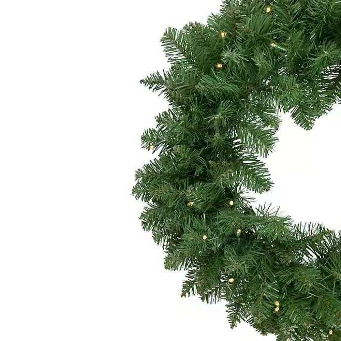 Online Kirklands Home Pre-Lit Whitmire Pine Christmas Wreath Green