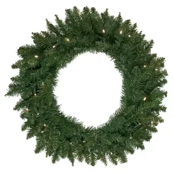 Hot Kirklands Home Pre-Lit Winona Fir Wreath Green