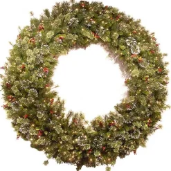 New Kirklands Home Pre-Lit Wintery Pine Christmas Wreath
