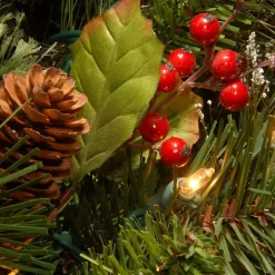 Outlet Kirklands Home Pre-Lit Wintry Pine Christmas Garland, 9 ft.