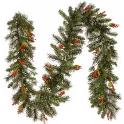 Outlet Kirklands Home Pre-Lit Wintry Pine Christmas Garland, 9 ft.
