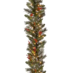 Outlet Kirklands Home Pre-Lit Wintry Pine Christmas Garland, 9 ft.