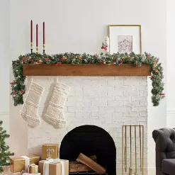 Outlet Kirklands Home Pre-Lit Wintry Pine Christmas Garland, 9 ft.