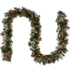 Outlet Kirklands Home Pre-Lit Wintry Pine Christmas Garland, 9 ft.