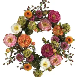 Online Kirklands Home Pretty Peony Garden Mix Wreath
