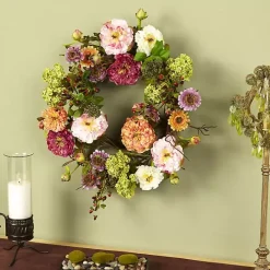 Online Kirklands Home Pretty Peony Garden Mix Wreath