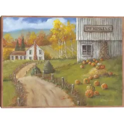 Best Kirklands Home Pumpkin Farm Framed Canvas Art Print Green