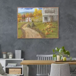 Best Kirklands Home Pumpkin Farm Framed Canvas Art Print Green