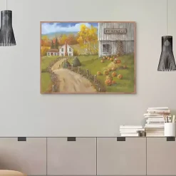 Best Kirklands Home Pumpkin Farm Framed Canvas Art Print Green