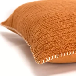 Hot Kirklands Home Pumpkin Subtle Striped Oversized Pillow Orange