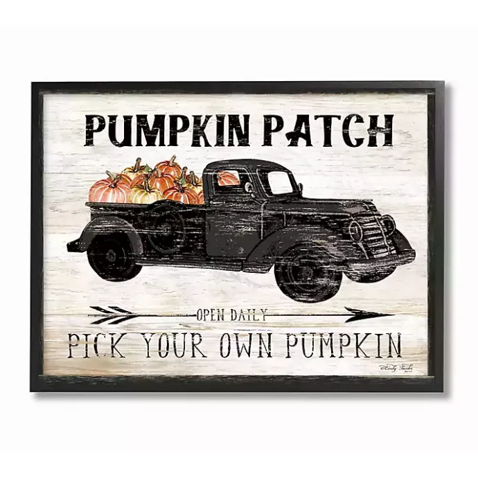 Outlet Kirklands Home Pumpkin Patch Black Truck Framed Giclee Art Print