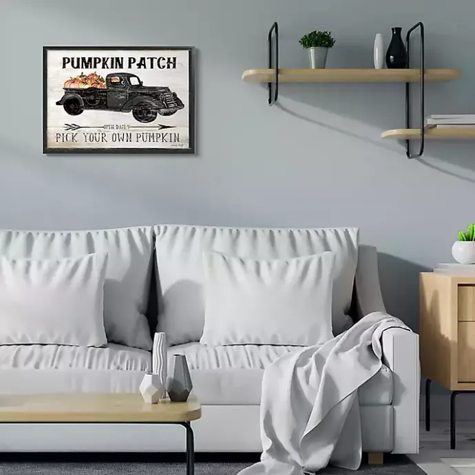 Outlet Kirklands Home Pumpkin Patch Black Truck Framed Giclee Art Print
