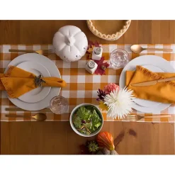 Outlet Kirklands Home Pumpkin Spice Checkered Table Runner