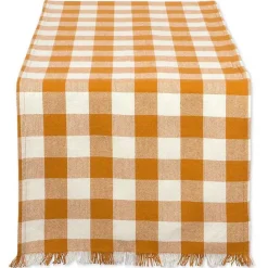 Outlet Kirklands Home Pumpkin Spice Checkered Table Runner