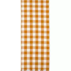 Outlet Kirklands Home Pumpkin Spice Checkered Table Runner