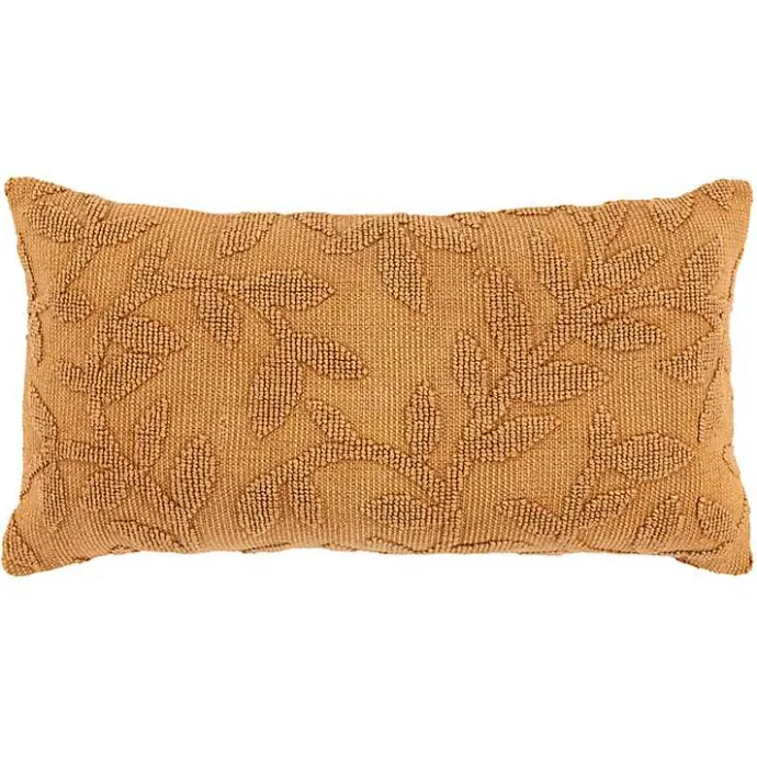 Hot Kirklands Home Pumpkin Stonewash Botanical Pillow Orange